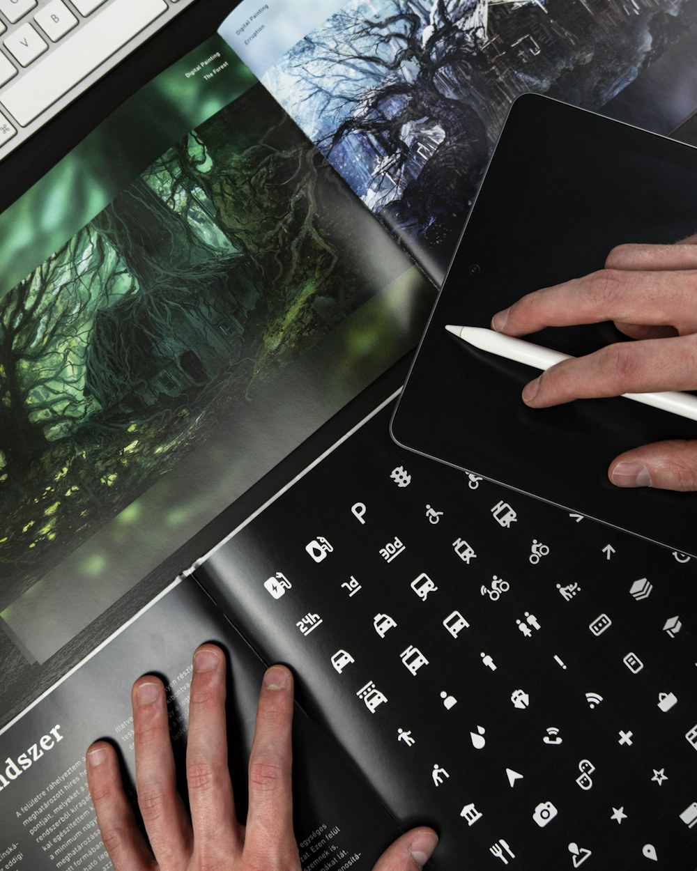 Creative tablet workflow used as a visual study